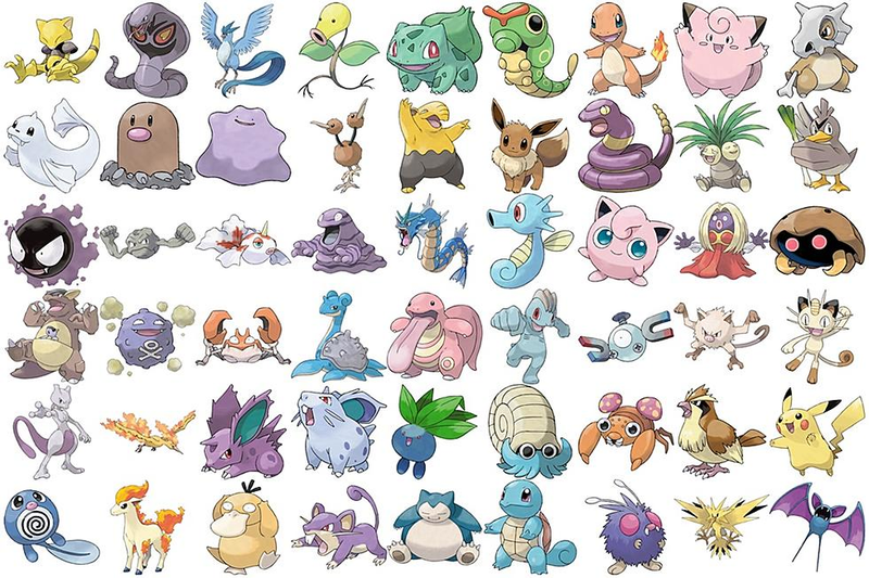A bunch of first generation Pokémon.